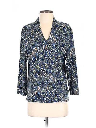 Pre-owned Rafaella 3/4 Sleeve Blouse In Blue