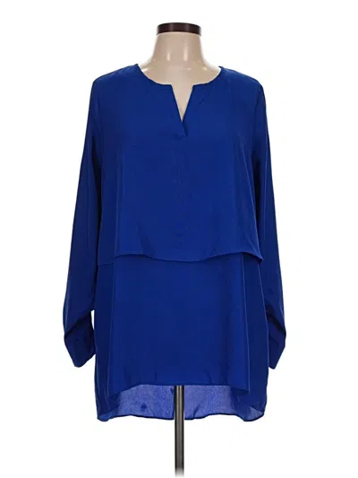 Pre-owned Rafaella 3/4 Sleeve Blouse In Blue