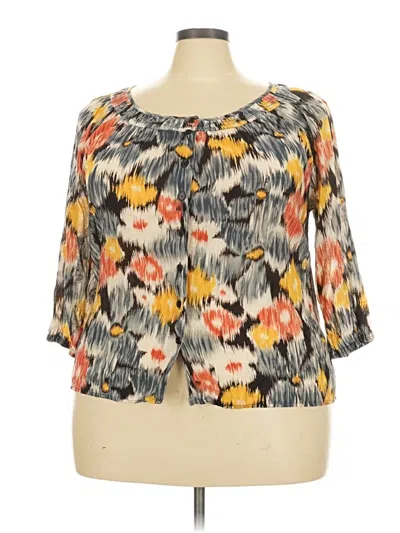 Pre-owned Rafaella 3/4 Sleeve Blouse In Gray