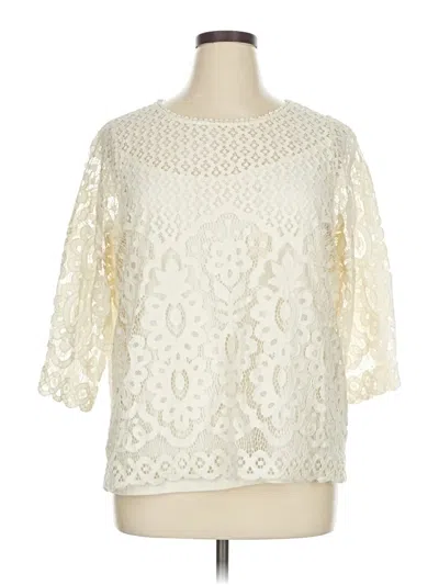Pre-owned Rafaella 3/4 Sleeve Blouse In Ivory