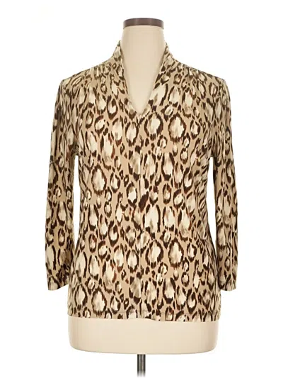 Pre-owned Rafaella 3/4 Sleeve Blouse In Ivory