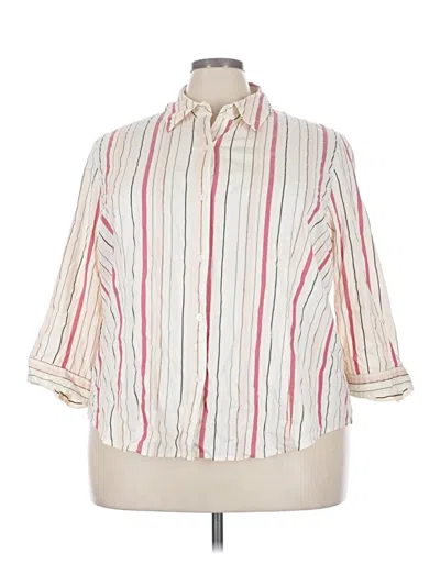 Pre-owned Rafaella 3/4 Sleeve Blouse In Ivory