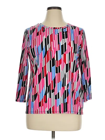 Pre-owned Rafaella 3/4 Sleeve Blouse In Pink