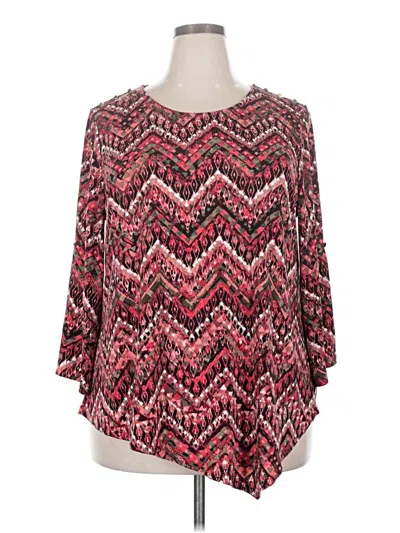 Pre-owned Rafaella 3/4 Sleeve Blouse In Pink