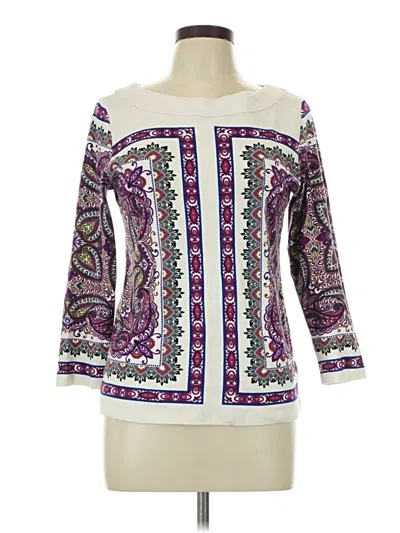 Pre-owned Rafaella 3/4 Sleeve Blouse In Purple