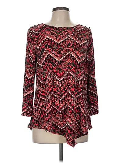 Pre-owned Rafaella 3/4 Sleeve Blouse In Red