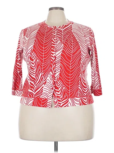 Pre-owned Rafaella 3/4 Sleeve Blouse In Red