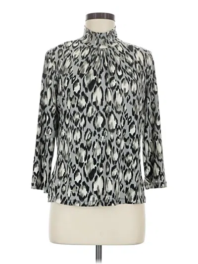 Pre-owned Rafaella 3/4 Sleeve Blouse In Silver