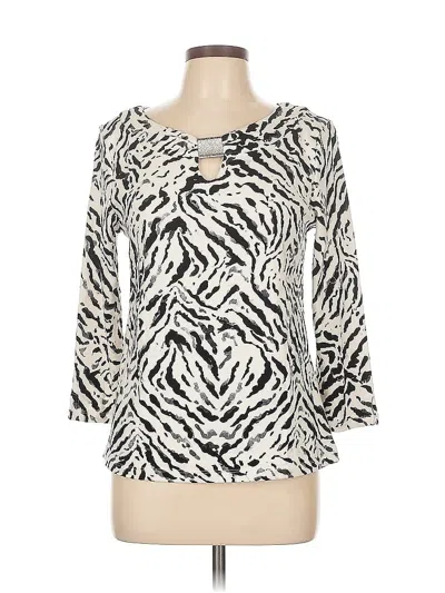Pre-owned Rafaella 3/4 Sleeve Blouse In White