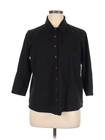 Pre-owned Rafaella 3/4 Sleeve Button Down Shirt In Black