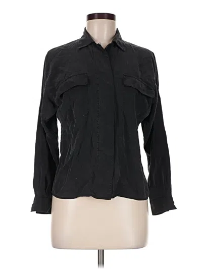 Pre-owned Rafaella 3/4 Sleeve Button Down Shirt In Black
