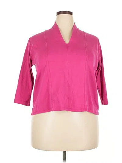 Pre-owned Rafaella 3/4 Sleeve T-shirt In Pink
