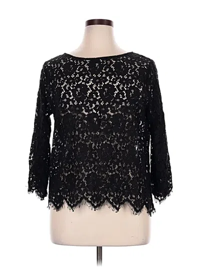 Pre-owned Rafaella 3/4 Sleeve Top Black Boatneck Tops