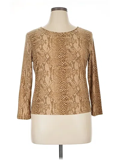Pre-owned Rafaella 3/4 Sleeve Top Gold Boatneck Tops