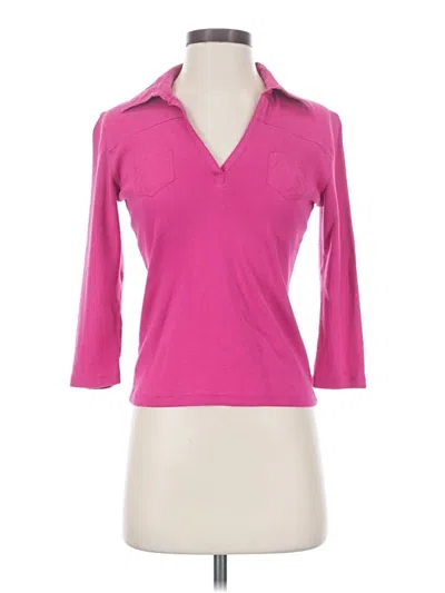 Pre-owned Rafaella 3/4 Sleeve Top Pink Open Neckline Tops
