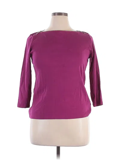 Pre-owned Rafaella 3/4 Sleeve Top Purple Boatneck Tops