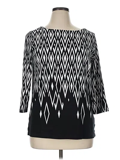 Pre-owned Rafaella 3/4 Sleeve T-shirt In Black