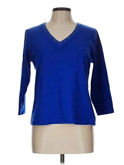 Pre-owned Rafaella 3/4 Sleeve T-shirt In Blue