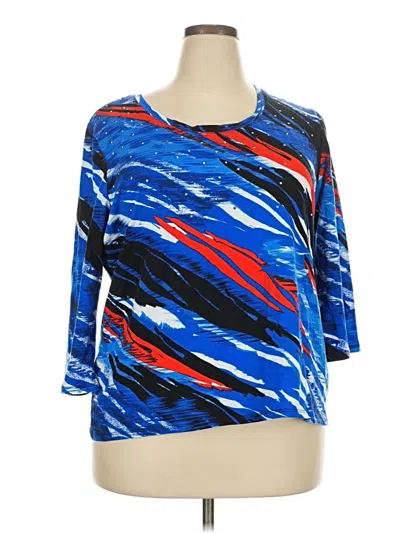 Pre-owned Rafaella 3/4 Sleeve T-shirt In Blue