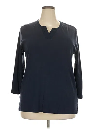 Pre-owned Rafaella 3/4 Sleeve T-shirt In Blue