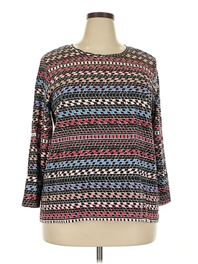Pre-owned Rafaella 3/4 Sleeve T-shirt In Brown