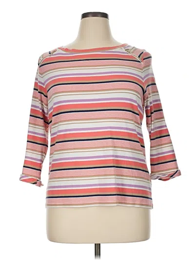 Pre-owned Rafaella 3/4 Sleeve T-shirt In Pink
