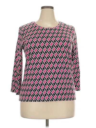 Pre-owned Rafaella 3/4 Sleeve T-shirt In Pink