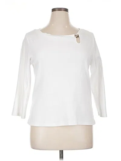 Pre-owned Rafaella 3/4 Sleeve T-shirt In White