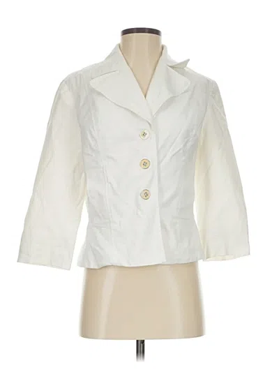 Pre-owned Rafaella Blazer Jacket In White