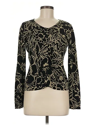 Pre-owned Rafaella Cardigan Sweater In Black
