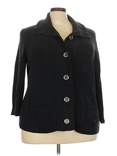 Pre-owned Rafaella Cardigan Sweater In Black