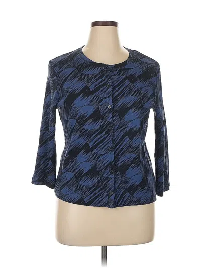 Pre-owned Rafaella Cardigan Sweater In Blue
