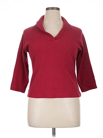 Pre-owned Rafaella Cardigan Sweater In Burgundy