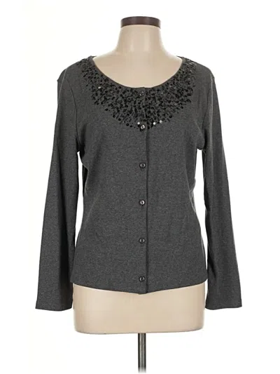 Pre-owned Rafaella Cardigan Sweater In Gray