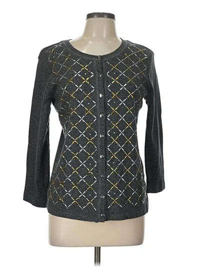 Pre-owned Rafaella Cardigan Sweater In Gray