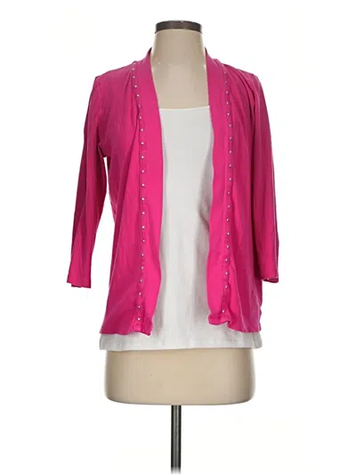 Pre-owned Rafaella Cardigan Sweater In Pink