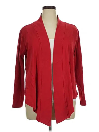 Pre-owned Rafaella Cardigan Sweater In Red