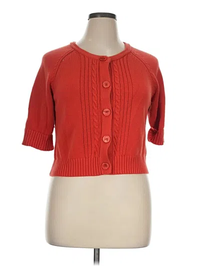 Pre-owned Rafaella Cardigan Sweater In Red
