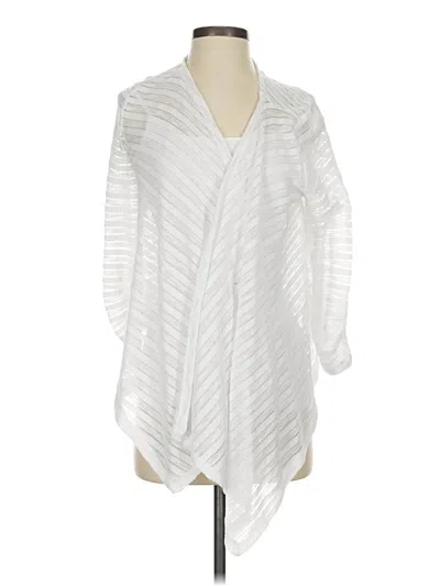 Pre-owned Rafaella Cardigan Sweater In White