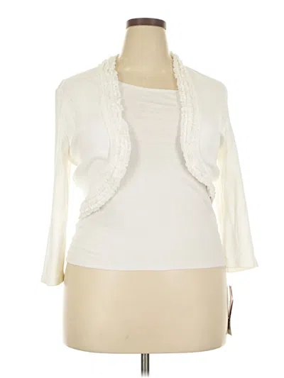 Rafaella Cardigan Sweater In White