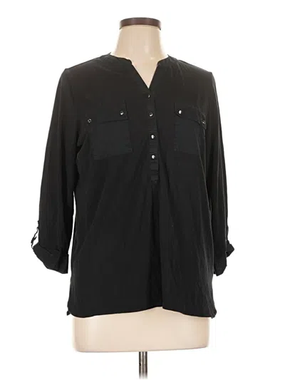 Pre-owned Rafaella Fleece Jacket In Black