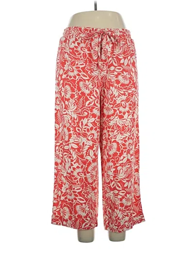 Pre-owned Rafaella Linen Pants In Red