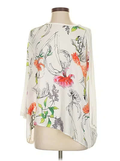 Pre-owned Rafaella Long Sleeve Blouse In Ivory