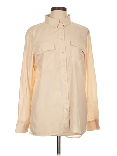 Pre-owned Rafaella Long Sleeve Blouse In Ivory