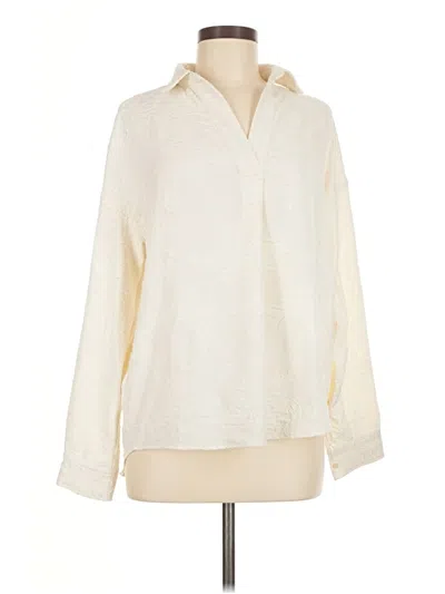 Pre-owned Rafaella Long Sleeve Blouse In Ivory