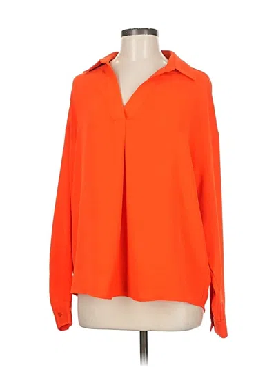 Pre-owned Rafaella Long Sleeve Blouse In Orange