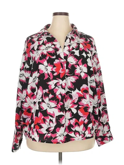 Pre-owned Rafaella Long Sleeve Blouse In Pink