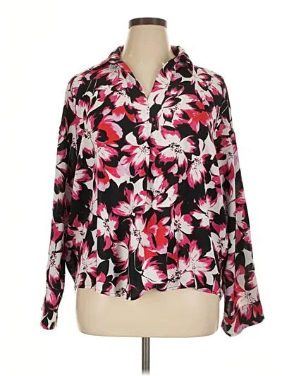 Pre-owned Rafaella Long Sleeve Blouse In Pink