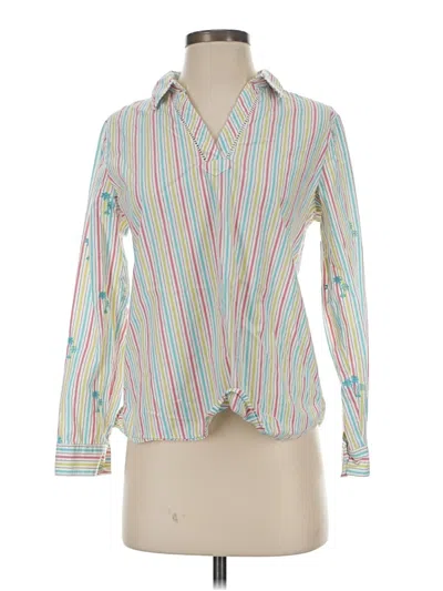 Pre-owned Rafaella Long Sleeve Button Down Shirt In Green