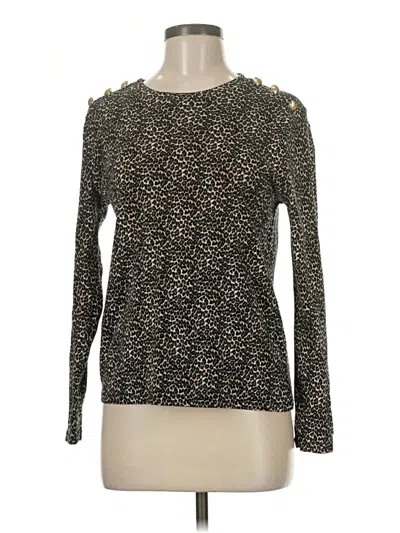 Pre-owned Rafaella Long Sleeve Top Black Keyhole Neckline Tops